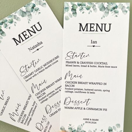 Eucalyptus Menu Cards