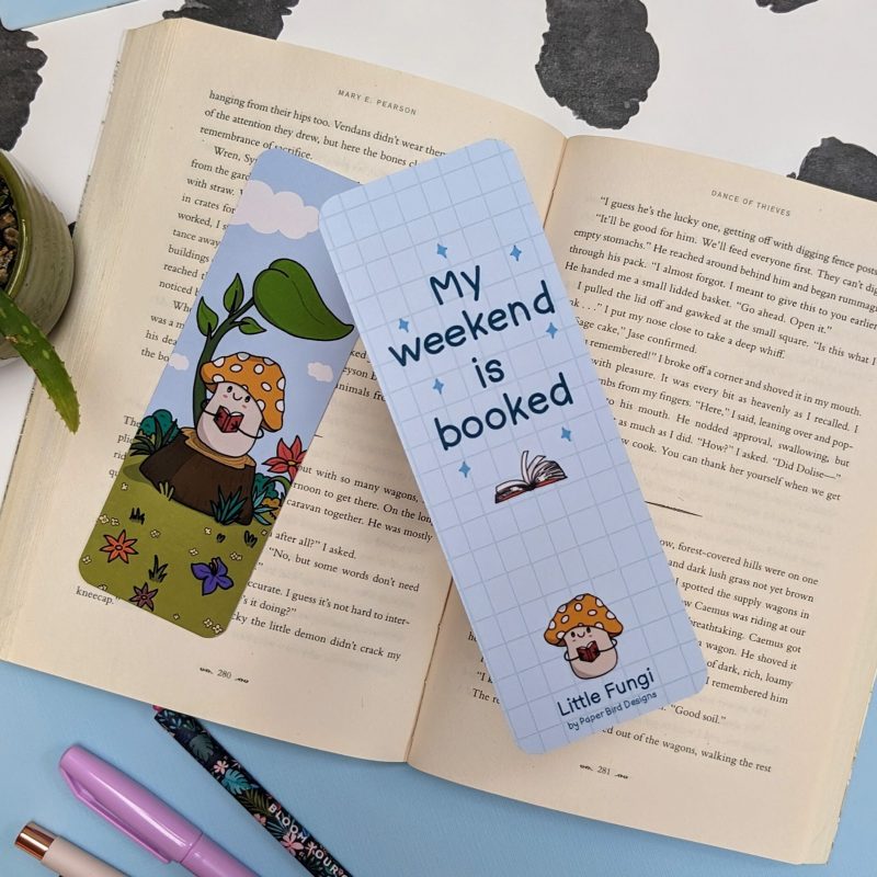 Cute Mushroom Bookmark | Double Sided | Rounded Corners