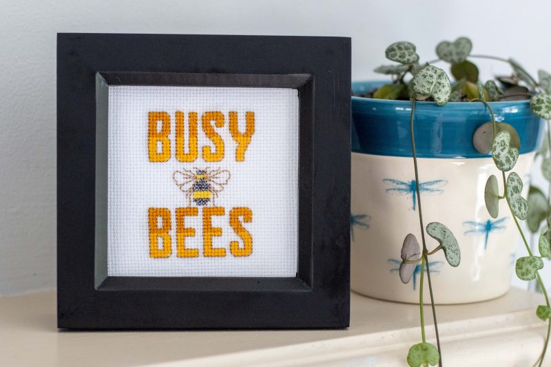 A wooden framed cross stitch a lovely little gift for yourself or a loved one.