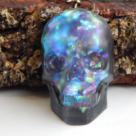resin skull keyring