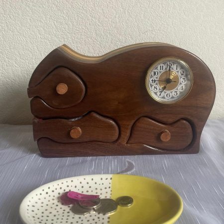 Refined Box with Clock and Velvet Lining