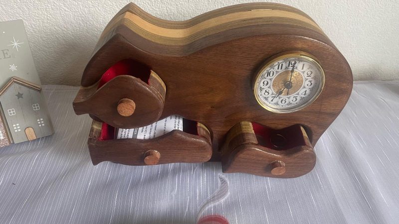 Refined Box with Clock and Velvet Lining