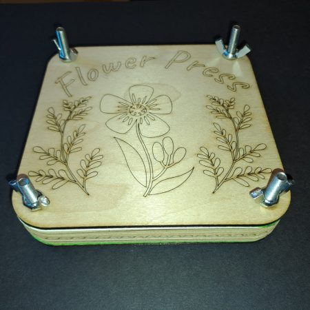 Children's Wooden Flower and Leaf Press - 14cm square with bolts allowing for up to 50mm of compress