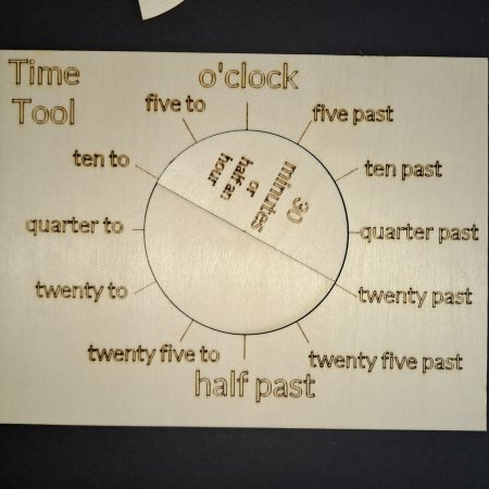 Telling Time Pie with booklet - Every 5 minutes included and basic time tool - learning school home