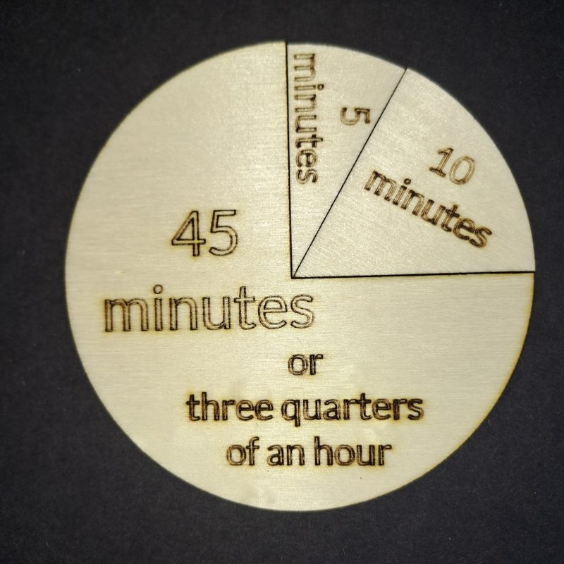 Telling Time Pie with booklet - Every 5 minutes included and basic time tool - learning school home