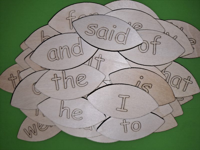 50 Year 1 Common Exception or tricky or sight words - 30mm by 60mm and 2mm thick, also Tricky