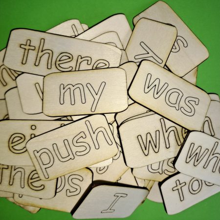 50 Year 1 Common Exception or tricky or sight words - 30mm by 60mm and 2mm thick, also Tricky