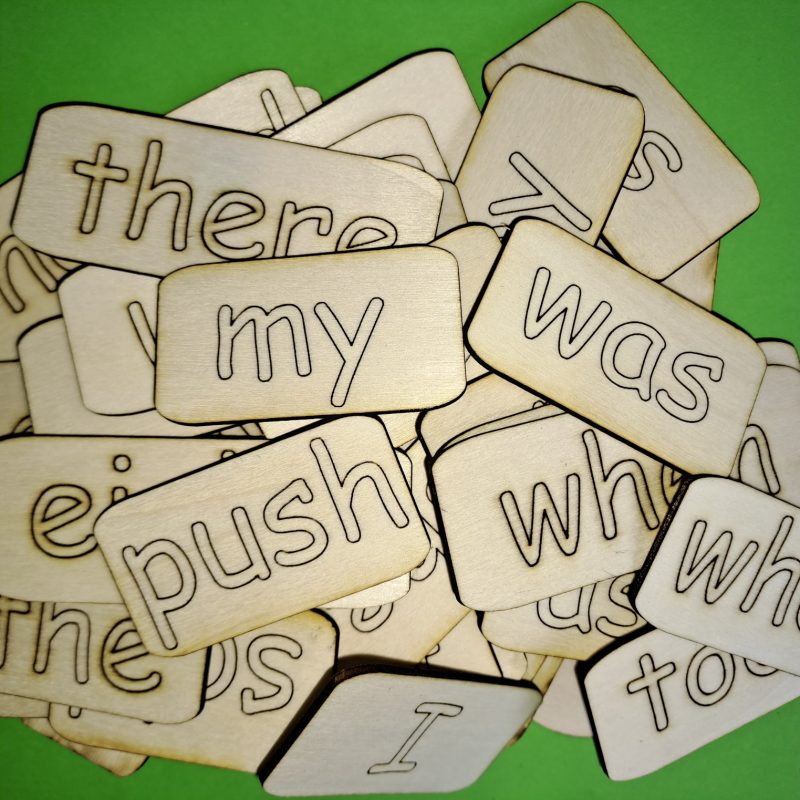 50 Year 1 Common Exception or tricky or sight words - 30mm by 60mm and 2mm thick, also Tricky