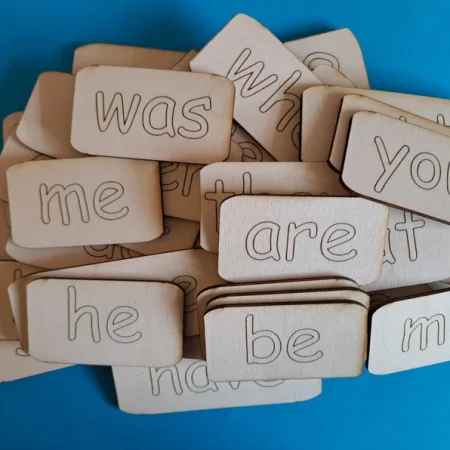 50 Year 1 Common Exception or tricky or sight words - 30mm by 60mm and 2mm thick, also Tricky