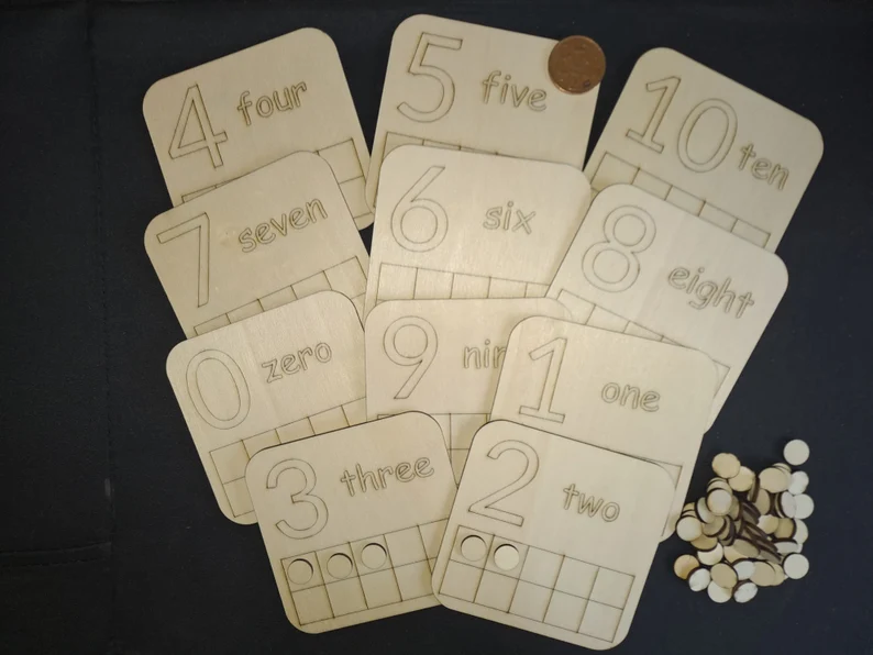 A range of different maths frames: ten frames, five frames, part/whole model, Hungarian 5 and 10