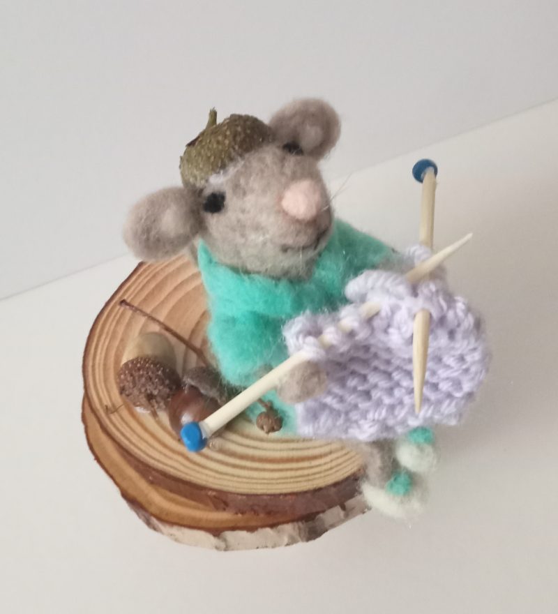 Country Mouse - Needle Felting - Fiber art - Gift Idea