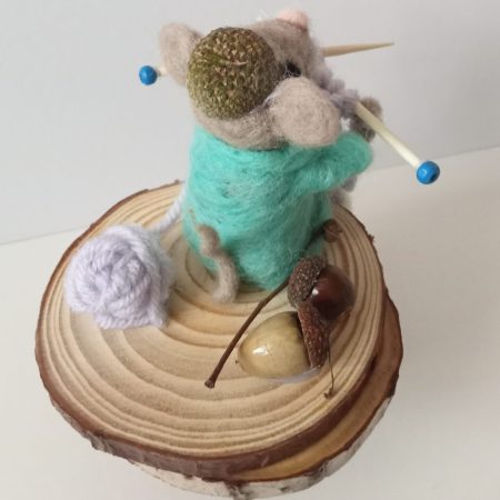 Country Mouse - Needle Felting - Fiber art - Gift Idea