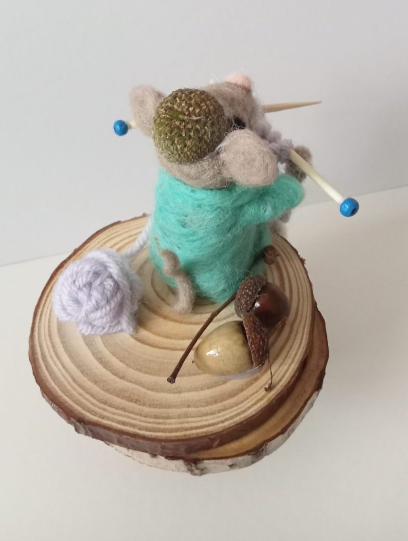 Country Mouse - Needle Felting - Fiber art - Gift Idea