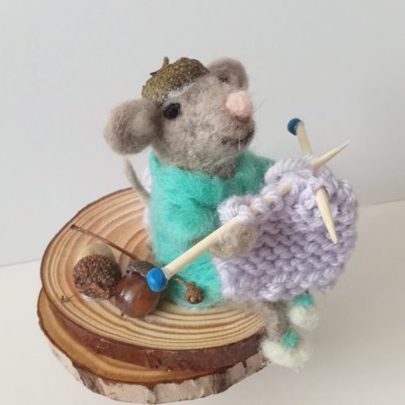 Country Mouse - Needle Felting - Fiber art - Gift Idea