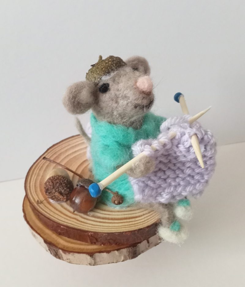 Country Mouse - Needle Felting - Fiber art - Gift Idea