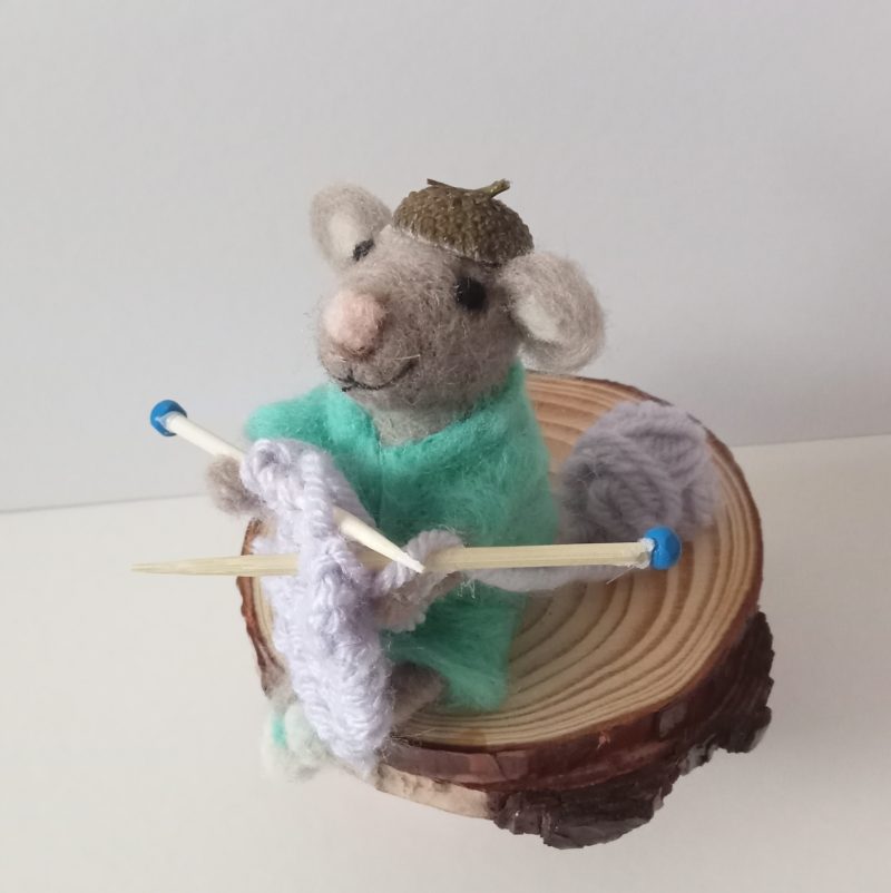 Country Mouse - Needle Felting - Fiber art - Gift Idea