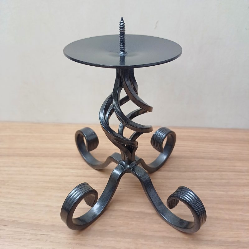 Steel Scroll Candle Holder