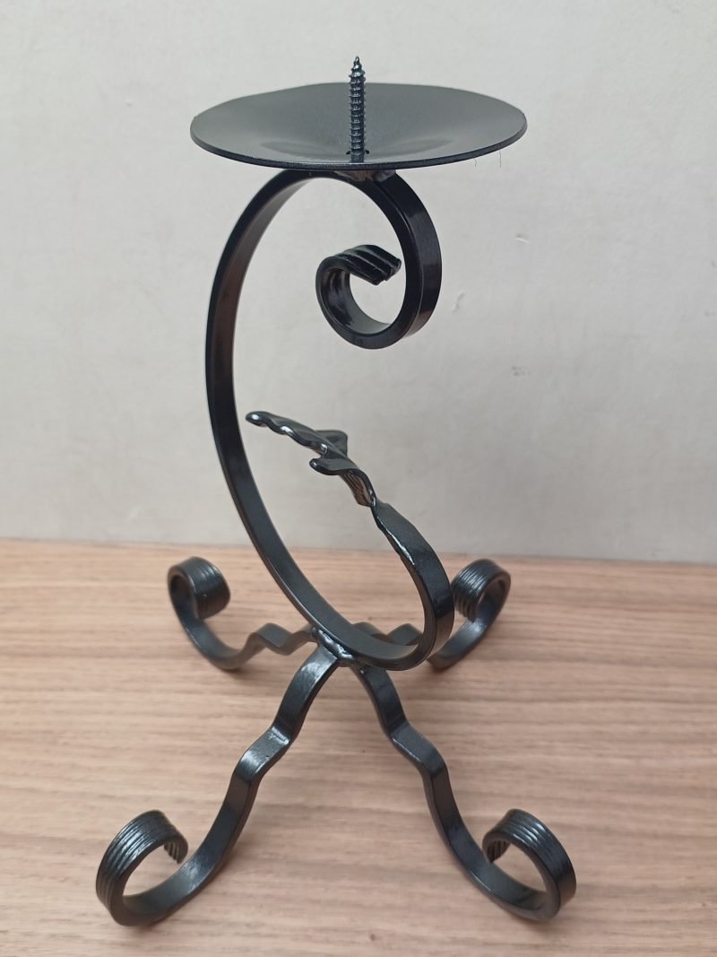 Steel Scroll Candle Holder