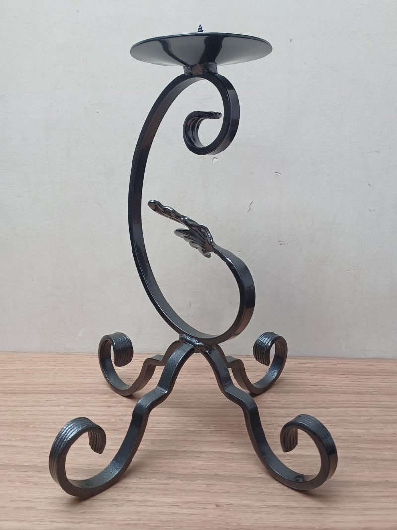 Steel Scroll Candle Holder