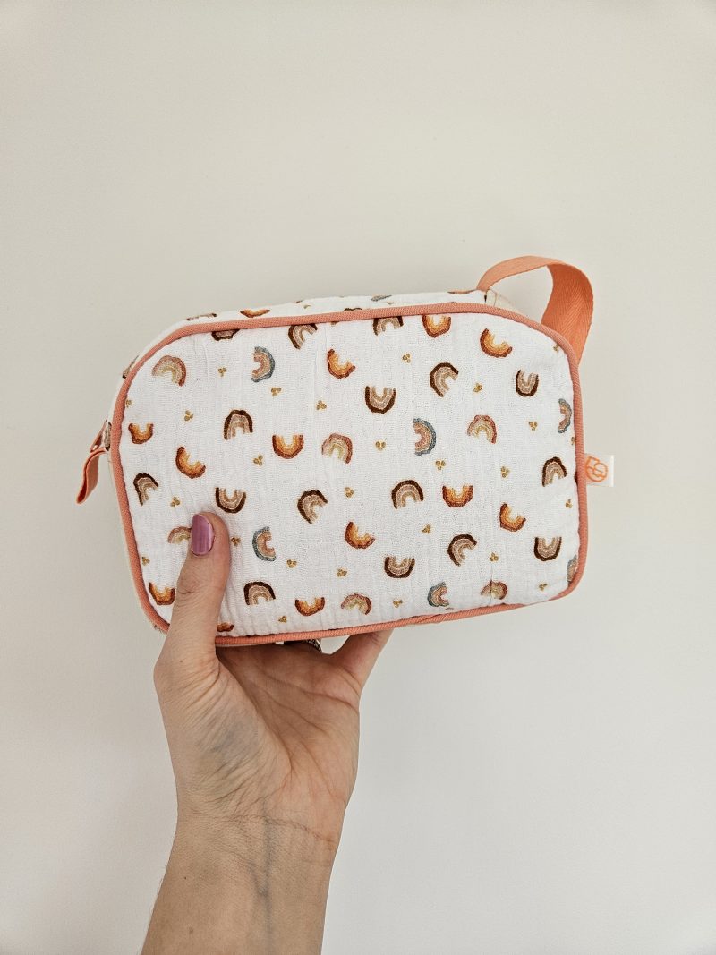 Asymmetrical Handmade Toiletry Bag | Rainbows