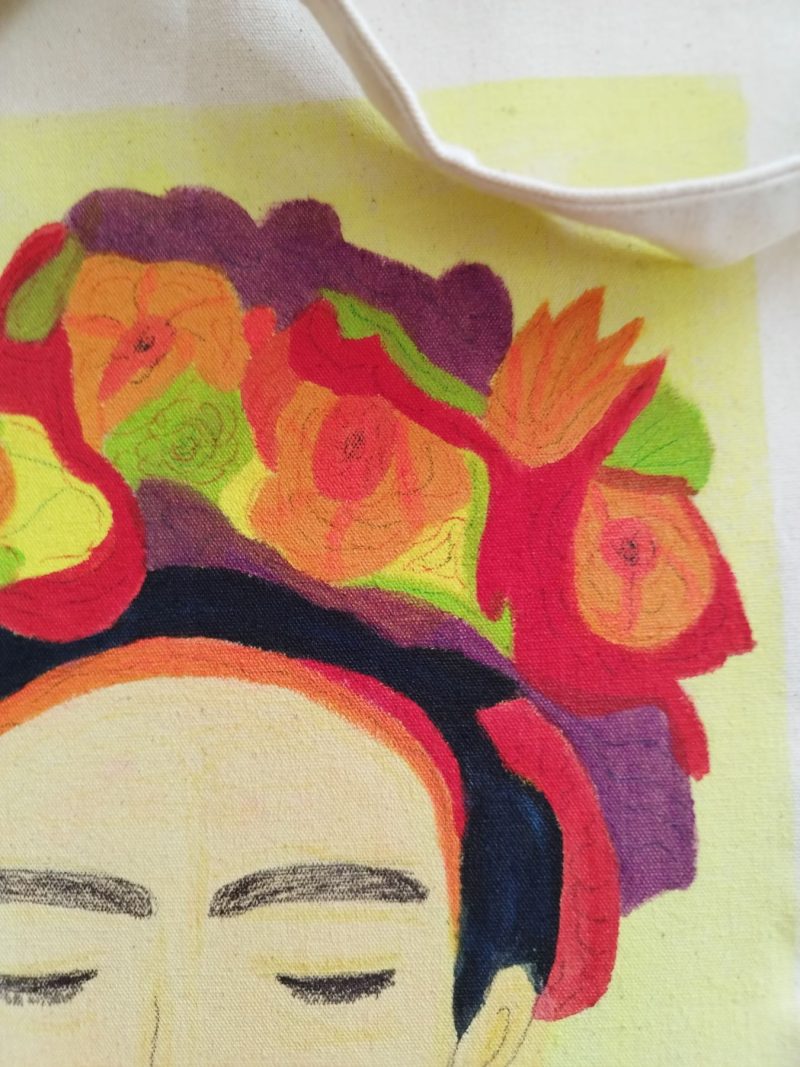 Echoes of Frida | Hand-painted Canvas Tote Bag