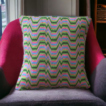 Contemporary needlepoint cushion