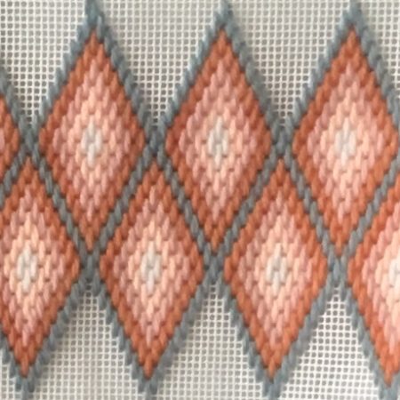 Contemporary Bargello needlepoint cushion in pastel shades