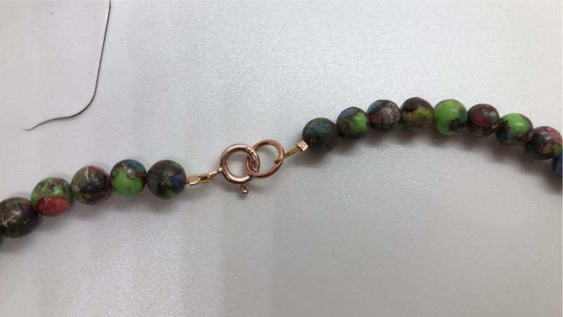 Magical horse charm necklace with Jasper and Quart