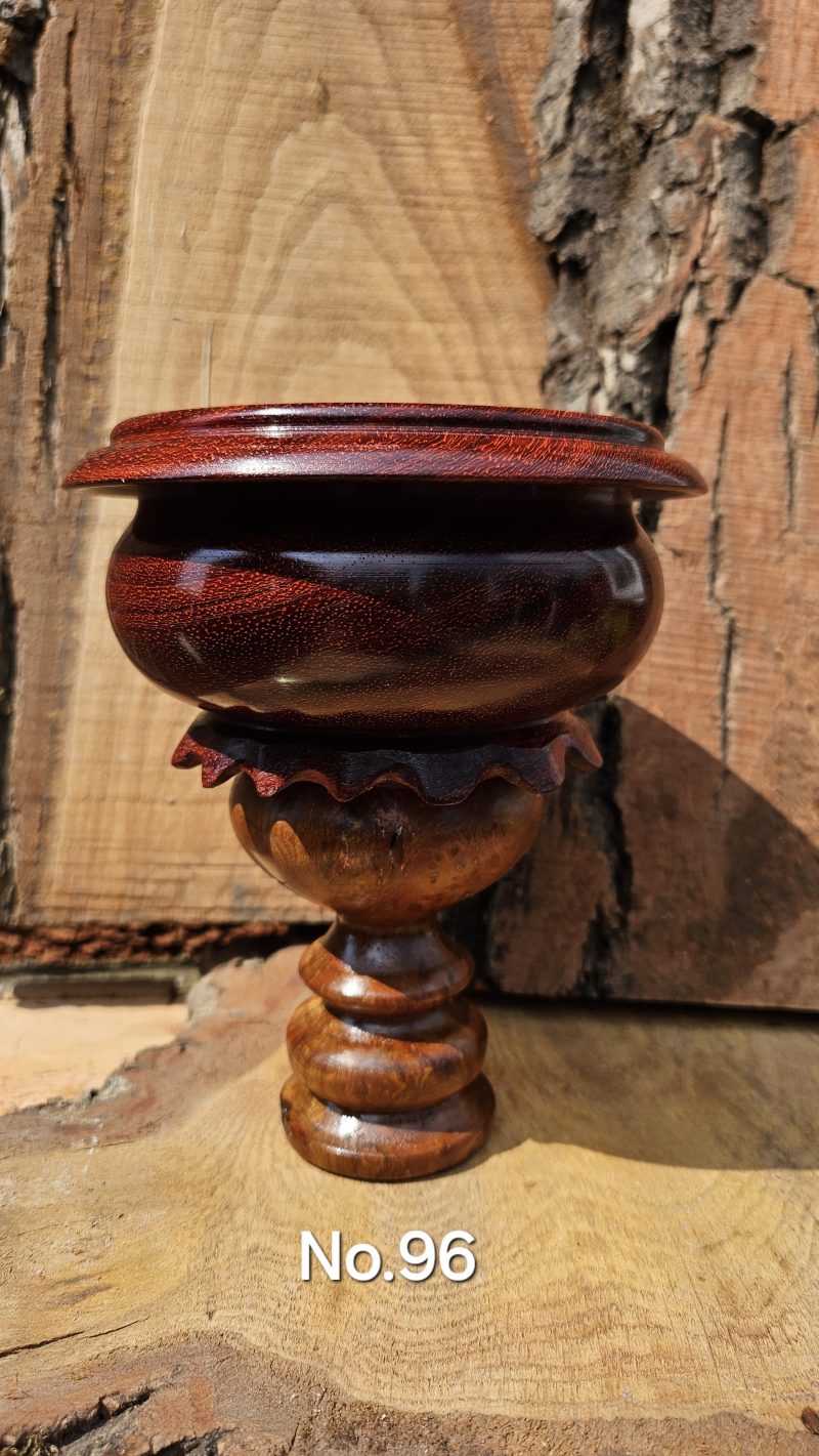 Padauk bowl on elm burr base