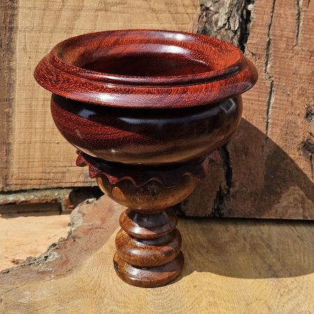 Padauk bowl on elm burr base