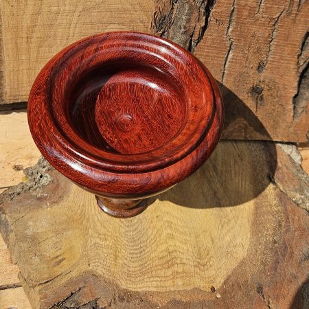 Padauk bowl on elm burr base