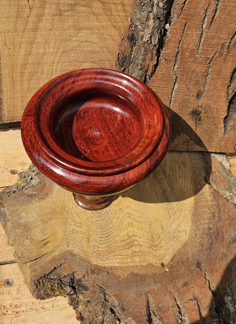 Padauk bowl on elm burr base