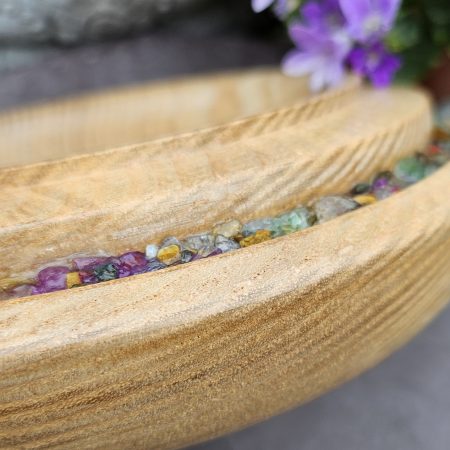Ash with mixed genuine gemstones