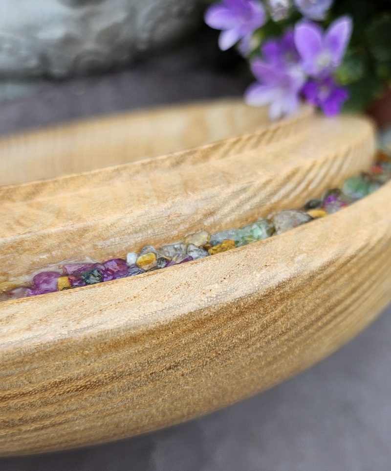 Ash with mixed genuine gemstones