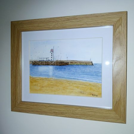Scarborough Lighthouse original framed watercolour painting