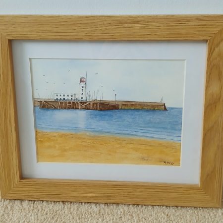 Scarborough Lighthouse original framed watercolour painting
