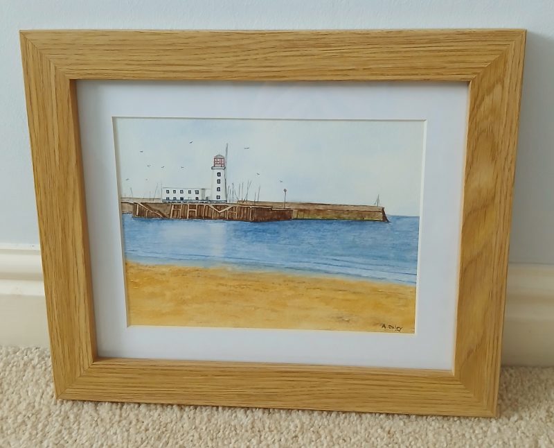 Scarborough Lighthouse original framed watercolour painting