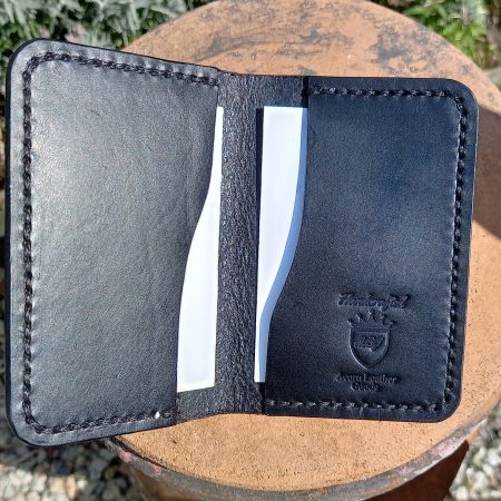 Handcrafted Leather folding wallet in black