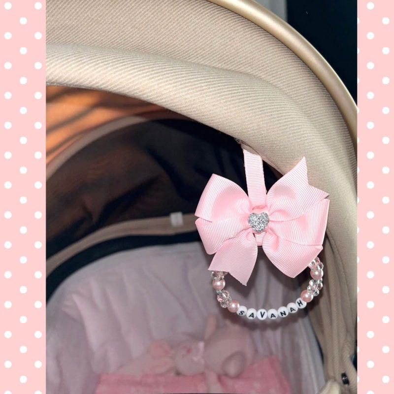 Personalised Pram Charm,Pink pram charm,New Baby girl gift,Baby shower gift