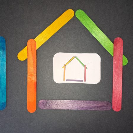 Lolly Layout Game with 36 jumbo lolly sticks and 24 cards