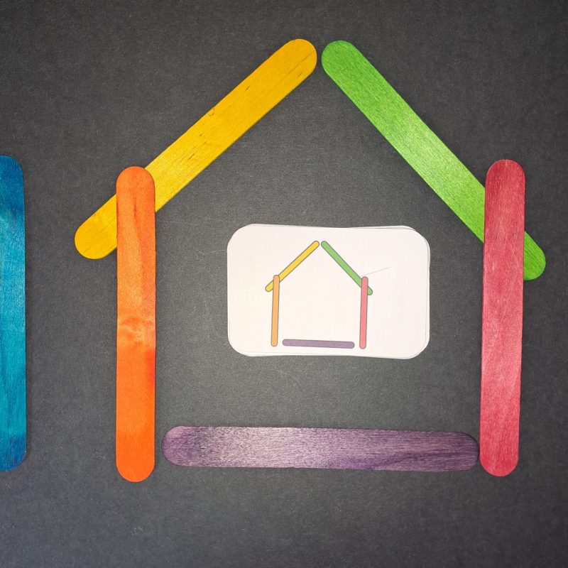 Lolly Layout Game with 36 jumbo lolly sticks and 24 cards