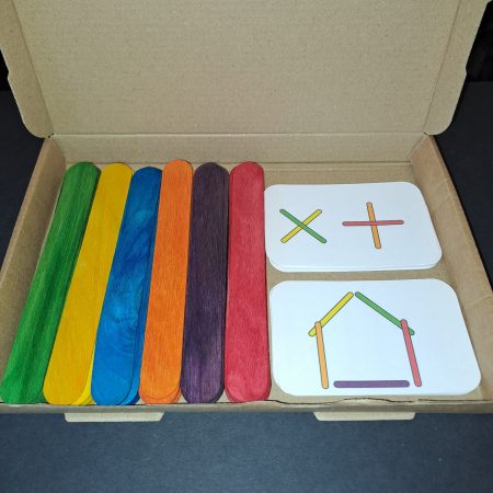 Lolly Layout Game with 36 jumbo lolly sticks and 24 cards