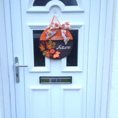 Handmade Hello Autumn Door Sign, Autumn Welcome Sign, Autumn Home Decor
