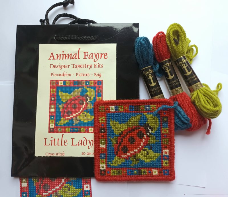 Little Ladybird Tapestry Kit, Counted Cross-stitch, Needlepoint, Easy,