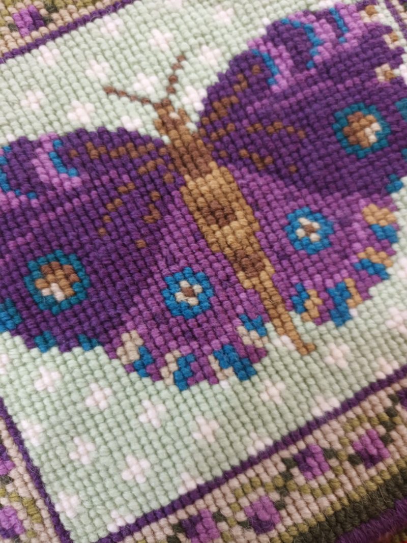 Purple Butterfly Tapestry Kit, Counted Cross-stitch, Spring Gift, Mother's Day, Easter, Picture