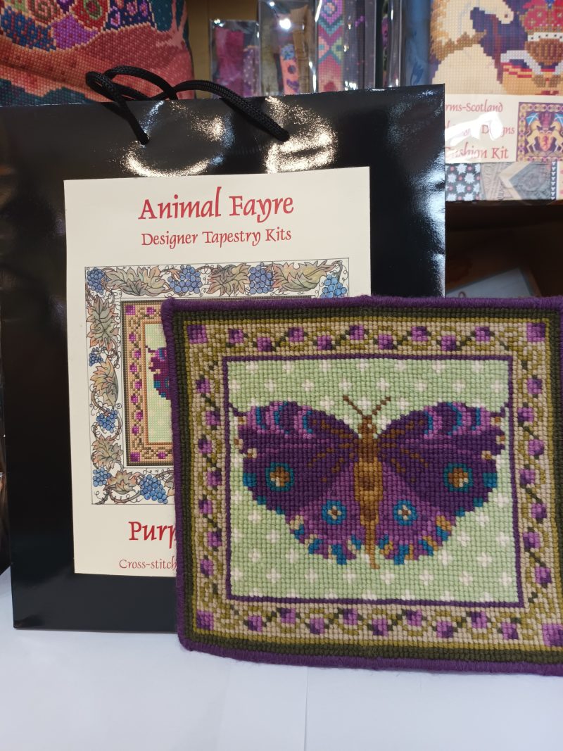 Purple Butterfly Tapestry Kit, Counted Cross-stitch, Spring Gift, Mother's Day, Easter, Picture