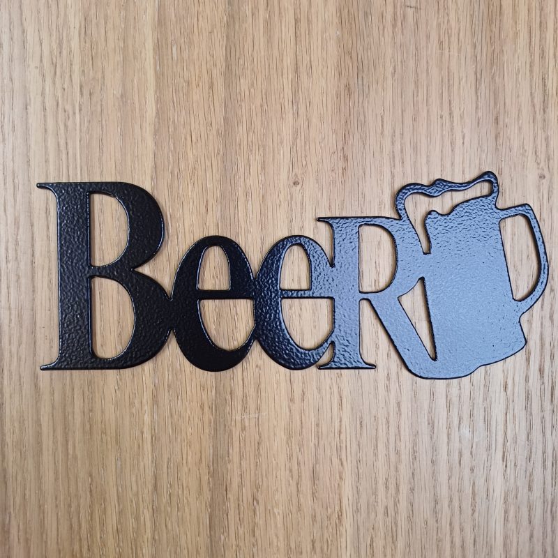 Steel Beer Sign