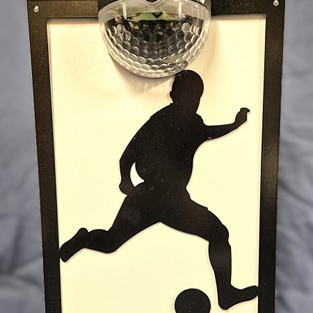 Footballer solar light wall plaque.
