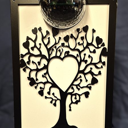 Tree of hearts solar light wall plaque.