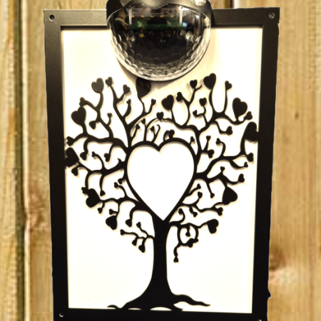 Tree of hearts solar light wall plaque.
